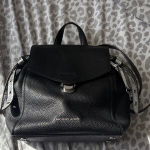 Michael Kors Black Textured Leather Backpack